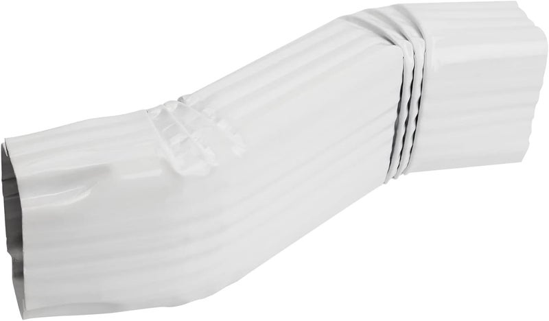 GEAIN Gutter Downspout Leader Style A Elbow (Offset= 3) 2”x3” White S-Shape - Image 1